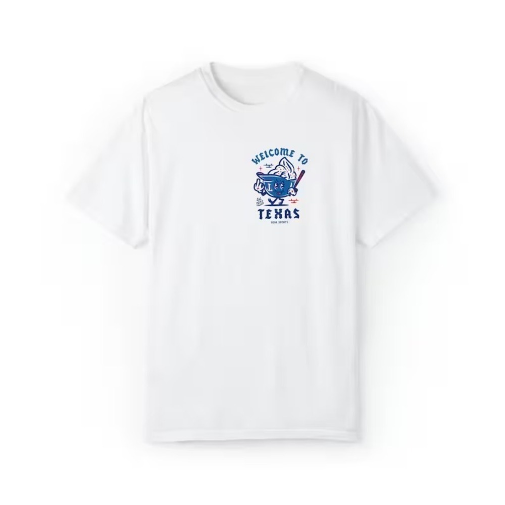Welcome To Texas Baseball Soft Serve  Unisex Tee Gift For Baseball Fan